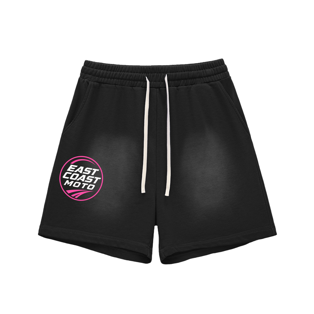 Sun Fade Raw Edge Cotton Shorts